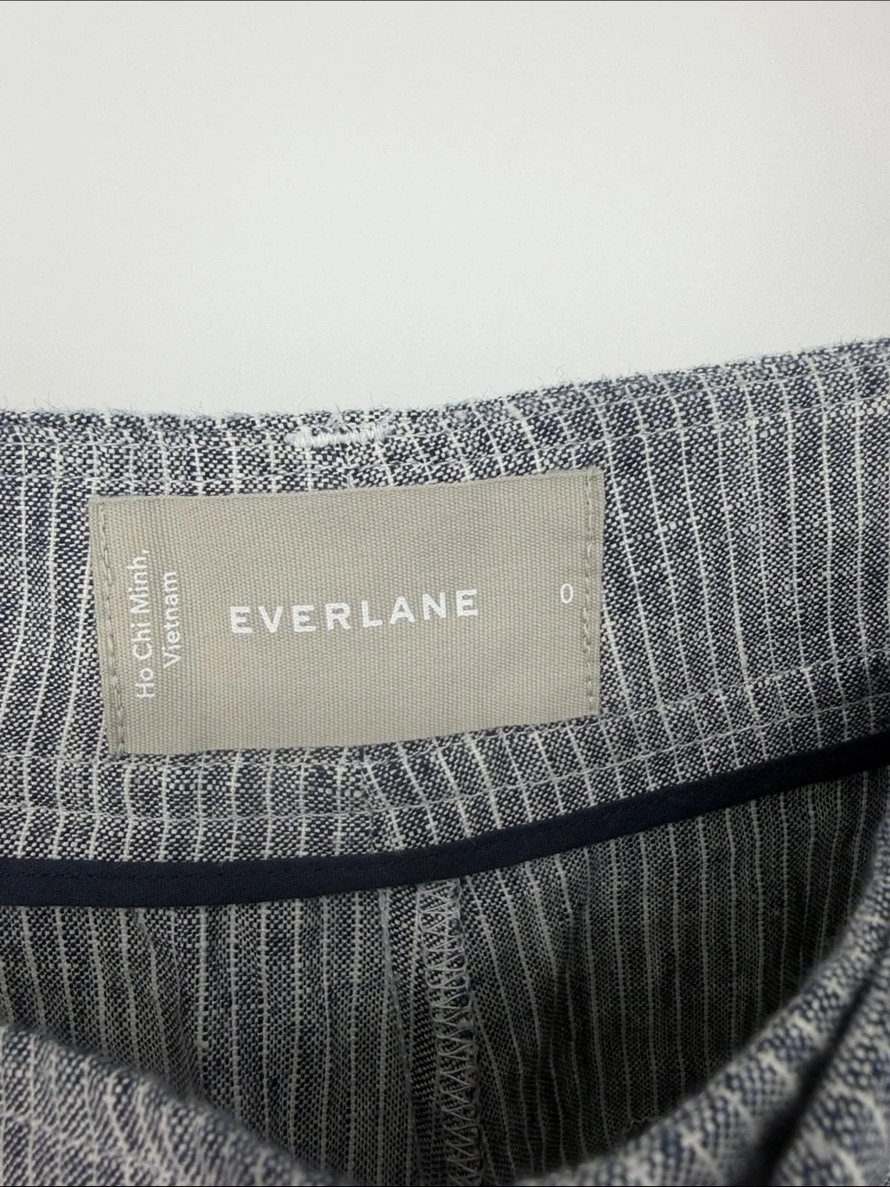NWT Everlane 100% Linen‎ Wide Leg Trouser Pants Pinstripe Size 0
